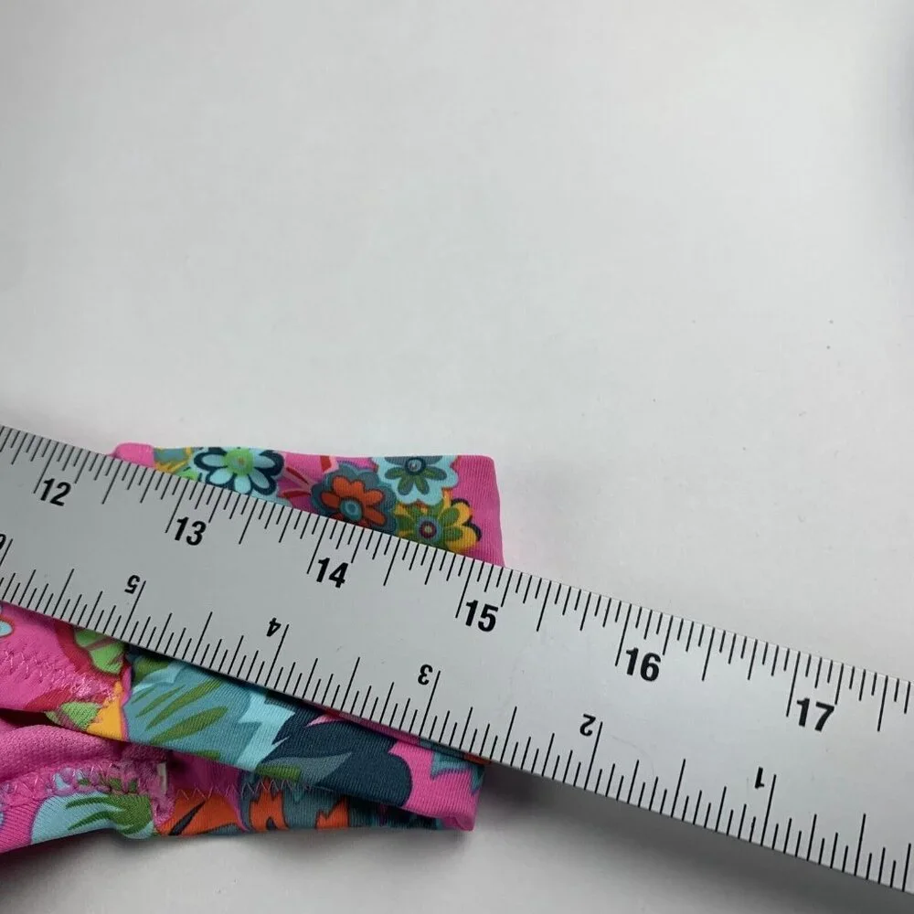 Jessica Simpson Side-Shirred Hipster Bottoms Womens Small Lip Gloss Floral Beach
